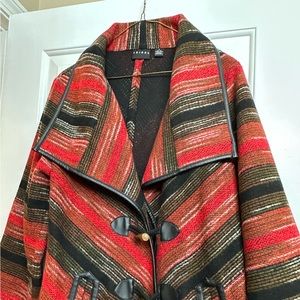 Beautiful Tribal leather trimmed blazer/jacket.